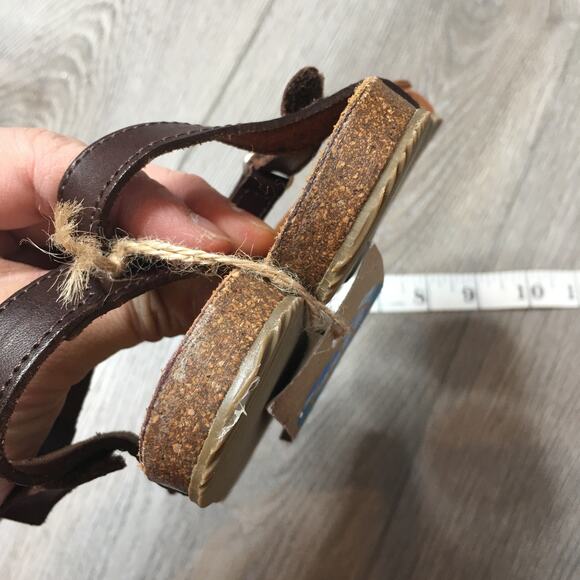 NWT Take Me Spanish Shoes Cork Footbed Girls Open Toe Flat Sandals Brown - Picture 6 of 8